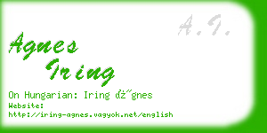 agnes iring business card